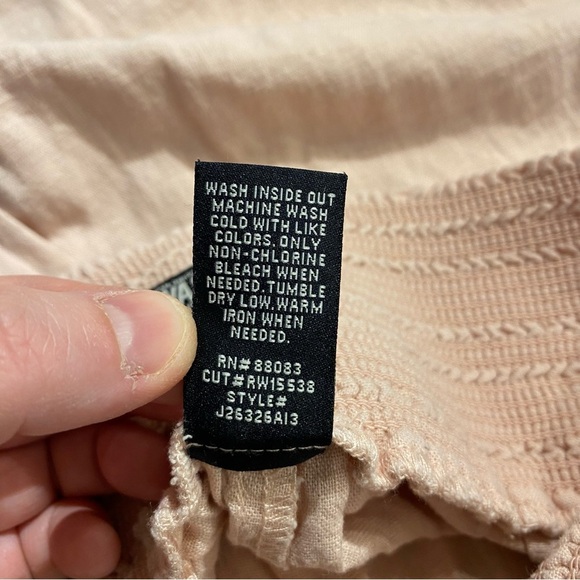 Rewash Luna boardwalk Linen wide leg pants hi rise smocked elastic waist large - Picture 11 of 16